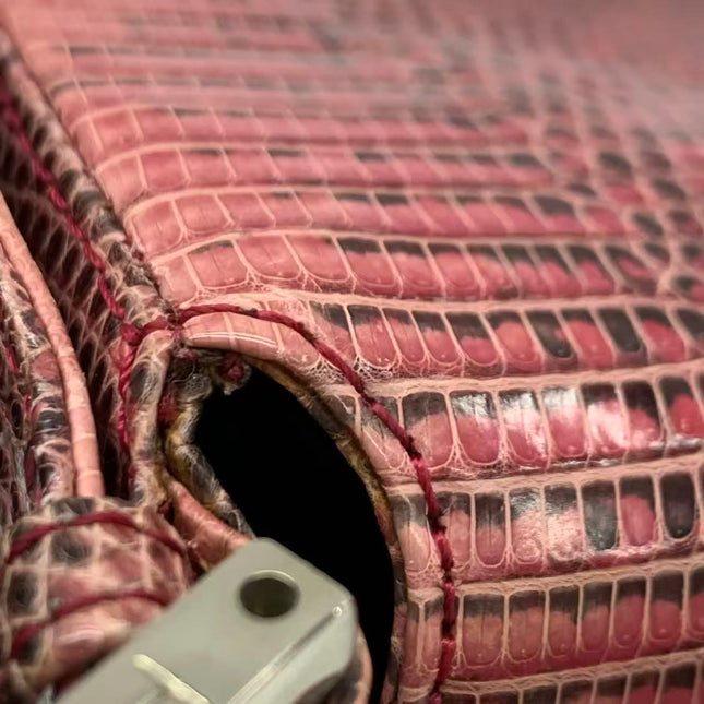 Fendi Baguette Purple Lizard Skin Leather Handbag