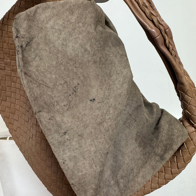 Bottega Veneta Intrecciato Hobo Bag Medium Brown Lambskin leather 40cm