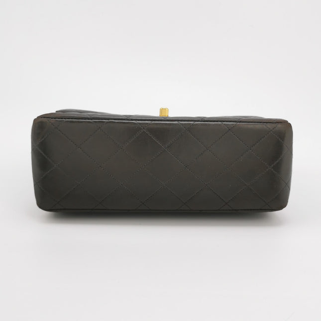 Chanel Double Sided Small Classic Flap Black Lambskin Leather 24k Gold Hardware, 1996-1997
