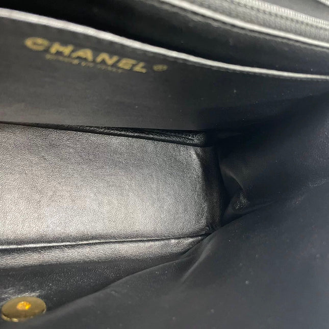 Chanel Classic Flap Jumbo 2009 Black Caviar Leather Single Flap Gold Hardware