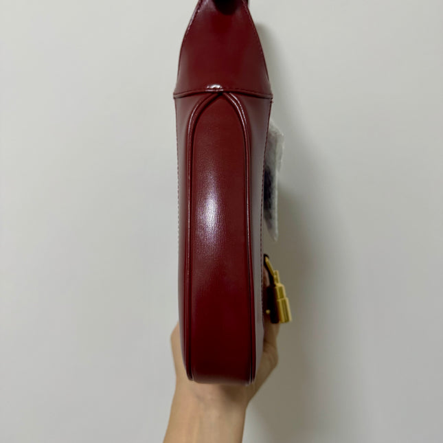 Gucci Jackie 1961 Small Burgundy Red Leather Bag with Adjustable Strap