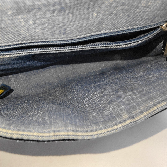 Chanel Classic Flap Mini Denim Blue Silver Hardware 2014-15