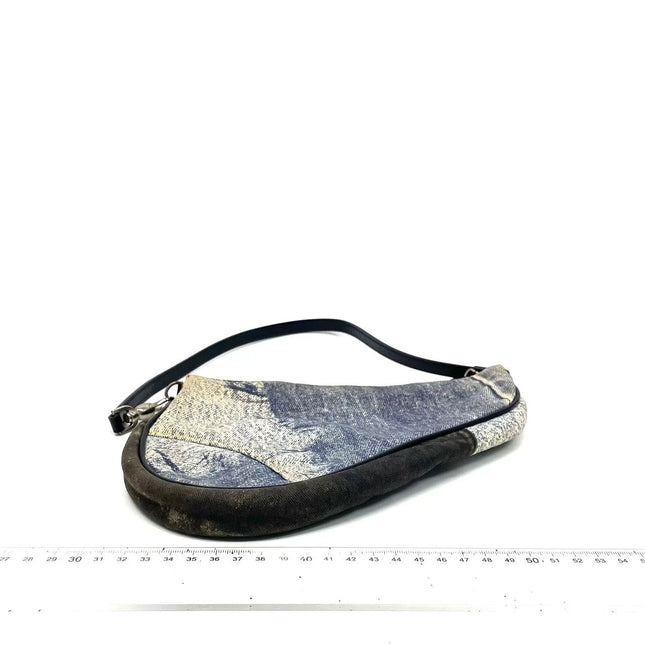 Dior Saddle Classic Mini Denim Jeans Patchwork Zipper Opening Handbag