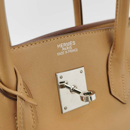 Hermes Birkin 35 Camel Calfskin Leather Silver-tone Palladium Hardware 2008