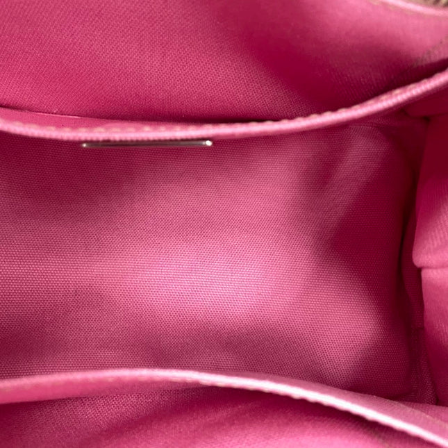 Prada Canape Small Pink Canvas with Sequins Top Handle Bag with Strap Rare