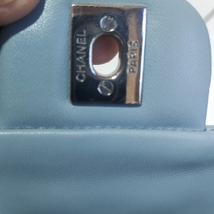 Sold Chanel Classic Flap Rectangular Mini Misty Blue Lambskin, 2011-2012
