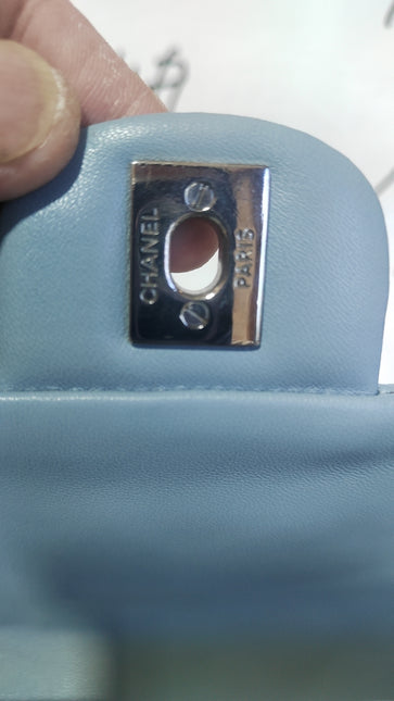 Sold Chanel Classic Flap Rectangular Mini Misty Blue Lambskin, 2011-2012