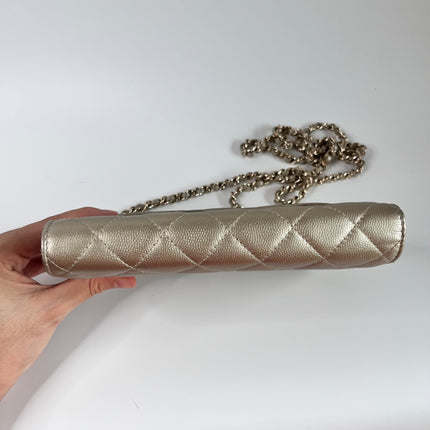 Sold Chanel Wallet On Chains WOC Timeless/ Classic Gold Caviar Leather