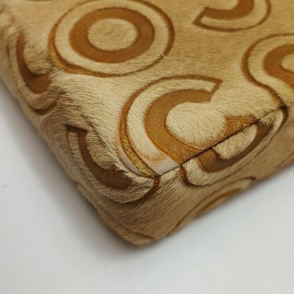 Chanel East West Rare Tan Brown Pony-hair Calfskin Leather CC Logo