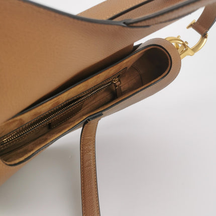 Dior Saddle 2019 Medium Tan Brown Grained Calfskin Leather Bag