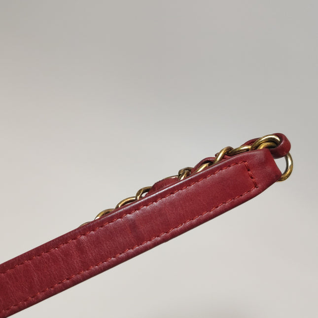 Chanel Classic Flap Medium Happy Stitch Red Aged Calfskin Leather Gold Hardware, 2015-2016