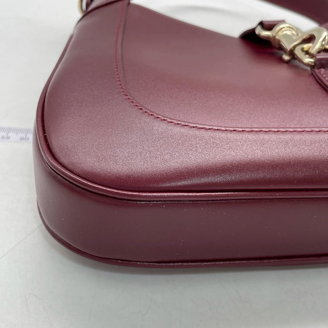 Sold Gucci Jackie 1961 Small Ancora Red Burgundy Leather Shoulder Bag Clasp S24 No Strap