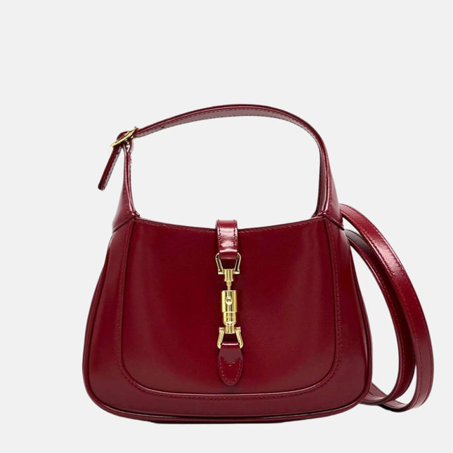Gucci Jackie 1961 Mini Red Burgundy Leather Bag-Luxbags
