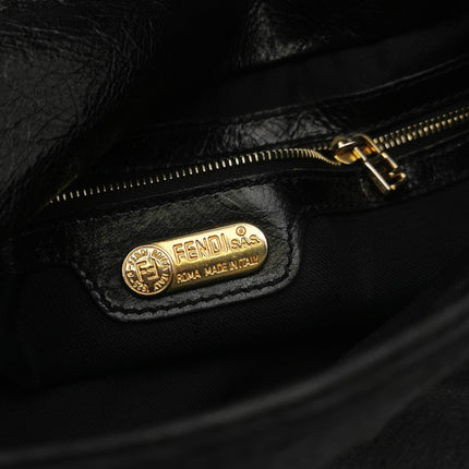 Fendi Mamma Baguette Black Ponyhair Calfskin Leather Shoulder Bag