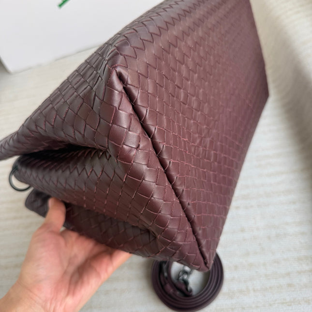 Bottega Veneta Roma Burgundy Intrecciato Nappa Leather Large 35cm