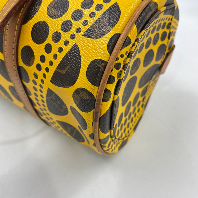 Louis Vuitton x Kusama Papillon 28 Yellow Polka Dots Handbag