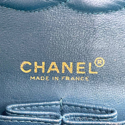 Chanel Classic Flap Medium Vintage Navy Lambskin Leather 24k Gold Hardware