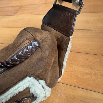 Dior Flight Medium Shoulder Bag Tan Brown Shearling