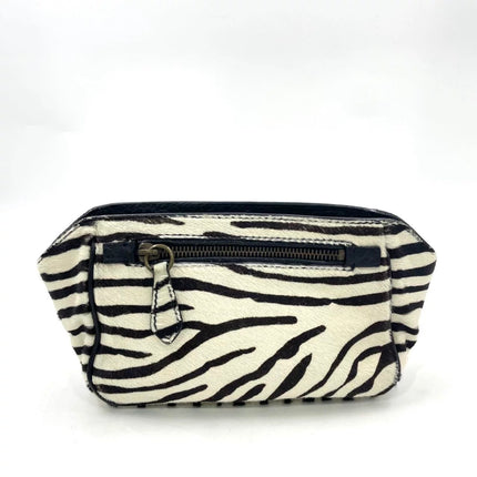 Prada Zebra Print Ponyhair Calfskin Leather Handbag