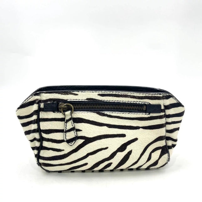 Prada Zebra Print Ponyhair Calfskin Leather Handbag