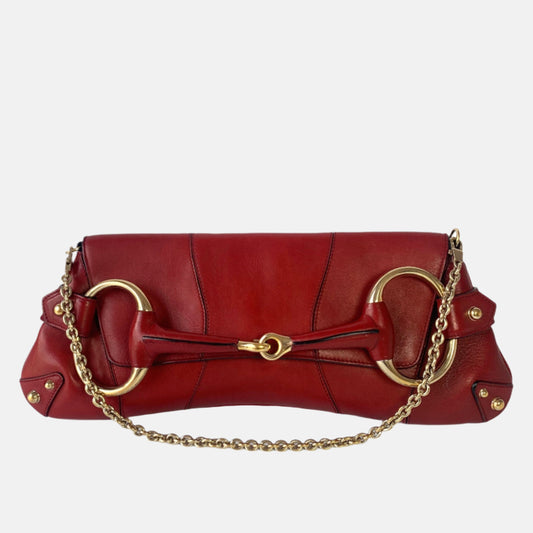 Gucci Horsebit 1955 Large Red Leather Shoulder Bag-Luxbags