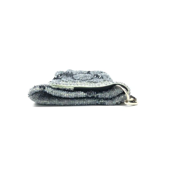 Gucci by Tom Ford Grey Blue Beaded Snake-skin Pattern Chain Shoulder Bag S/S 2000