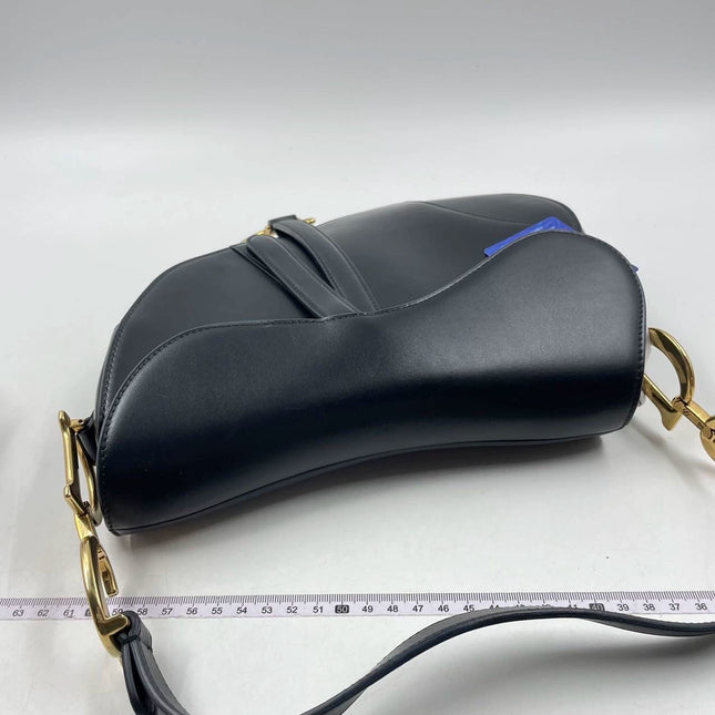 Sold Dior Saddle Medium leather Black Smooth Leather