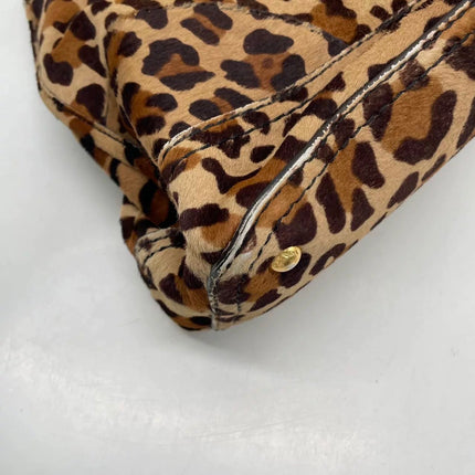 Prada Cheetah Print Large Brown Pony-style Calfskin Tote with Strap