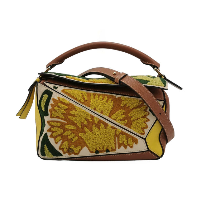 Loewe x William De Morgan Puzzle Small Embroidered Brown Yellow Multicolor