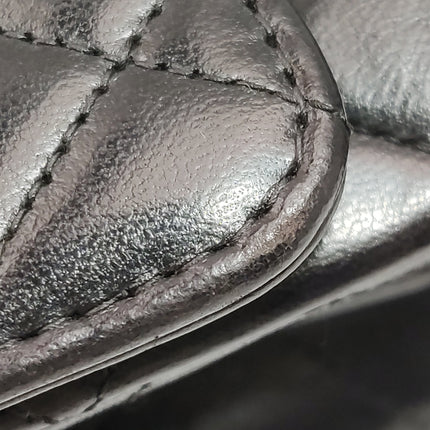 Chanel Double Sided Small Classic Flap Black Lambskin Leather 24k Gold Hardware, 1996-1997