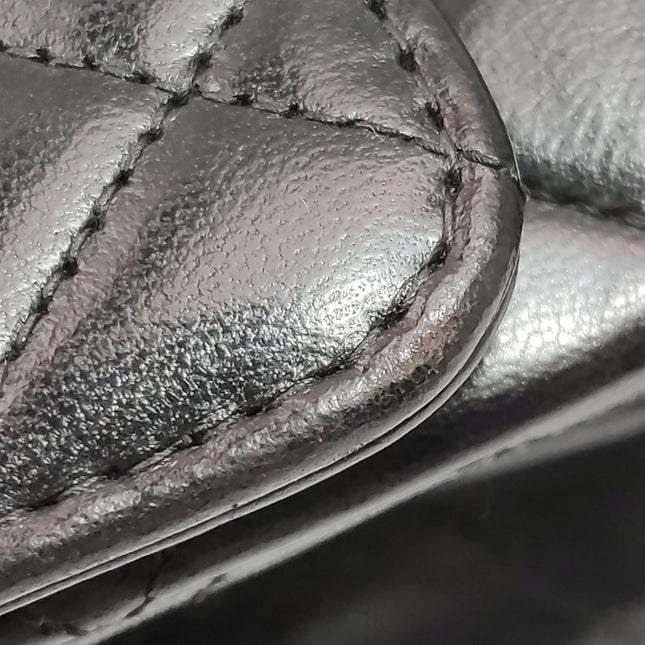 Chanel Double Sided Small Classic Flap Black Lambskin Leather 24k Gold Hardware, 1996-1997