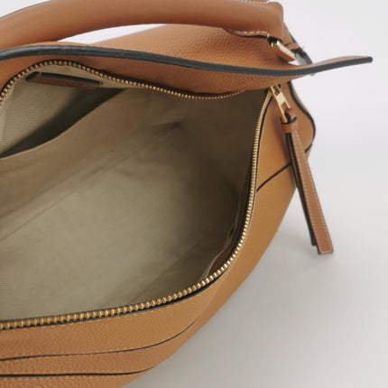 Loewe Puzzle Medium Brown Leather with Embroidered Multicolor Strap