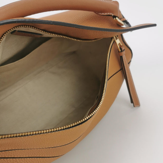 Loewe Puzzle Medium Brown Leather with Embroidered Multicolor Strap