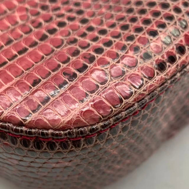 Fendi Baguette Purple Lizard Skin Leather Handbag