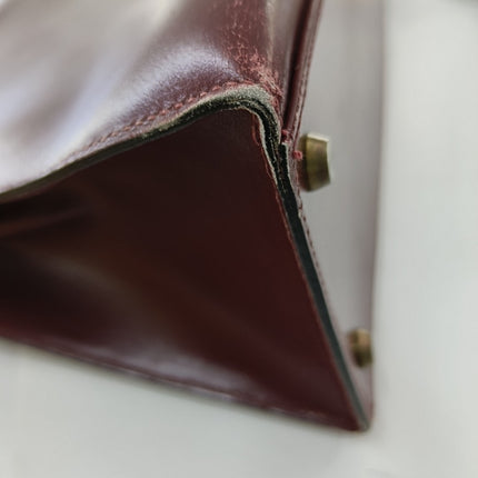 Hermes Kelly 32 Sellier Burgundy Box Leather Gold HW 1987