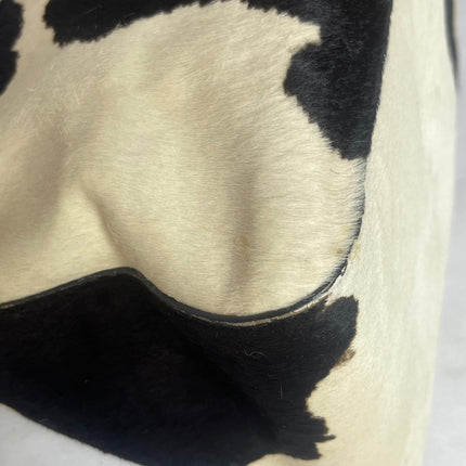 Fendi Mamma Baguette Large Pony hair in Cow Print Black and White
