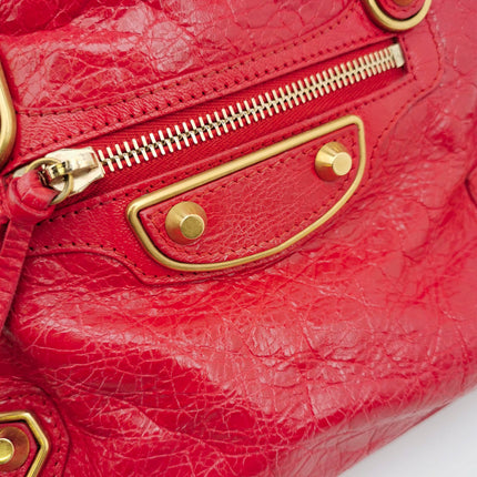 Sold Balenciaga City Bag Red with Gold hardware Small Crossbody Bag