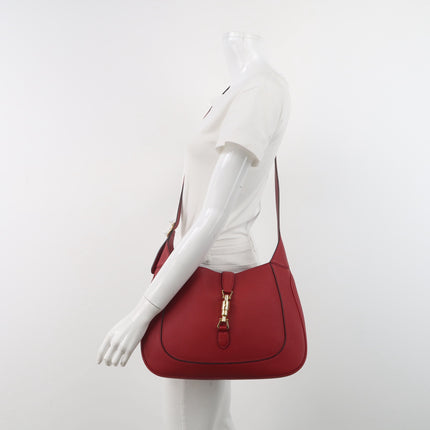 Gucci Jackie 1961 Medium Red Graind Leather Gold Hardware