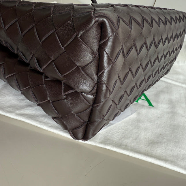 Bottega Veneta Small Andiamo Fondant Dark Chocolate Brown Intrecciato Handbag