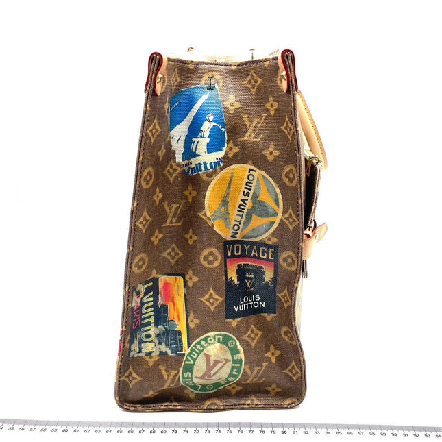 Louis Vuitton OnTheGo Large Hotel Labels Brown Monogram Crossbody Tote