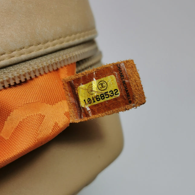 Chanel Cambon Small Shoulder Bag Beige Calfskin Leather Double Strap