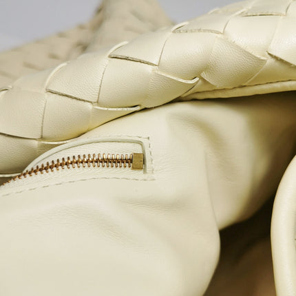 Bottega Veneta Hop Large Leather Pale Cream Yellow Hobo Bag