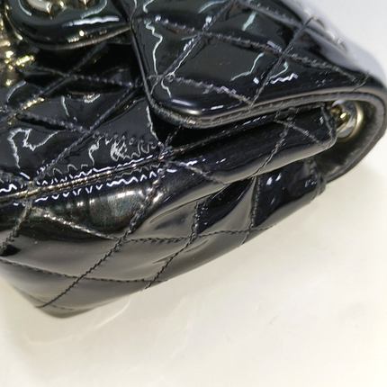 Sold Chanel Classic Flap Mini Square Black Patent Lambskin Crossbody Bag, 2012-2013