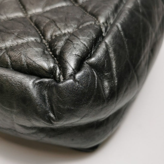 Chanel Paris Bombay Pondicherry Flap Bag Quilted Large Grey Silver Hardware
