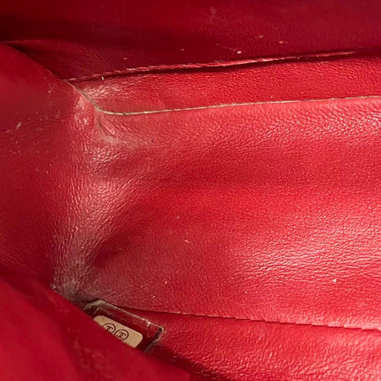 Chanel Classic Flap Medium 2011 Red Patent Leather Silver Hardware