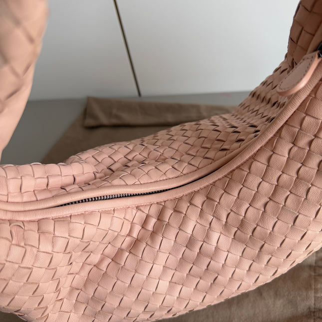Bottega Veneta Veneta Hobo Intrecciato Light Almond Pink Intrecciato Leather Bag 48cm
