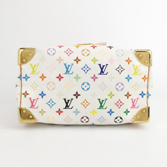 Louis Vuitton x Takashi Murakami Speedy 30 Lock White Multicolor