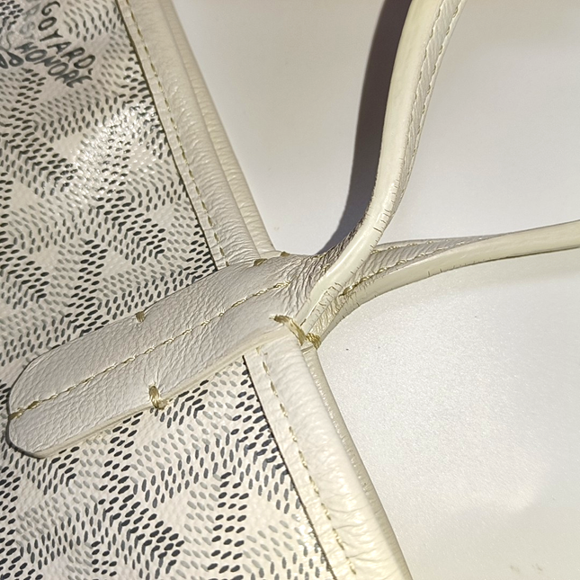 Sold Goyard Anjou Mini Tote White Leather Reversible
