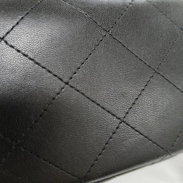 Sold Chanel Classic Flap Jumbo 2010 Black Lambskin Leather Double Flap with Gold Hardware