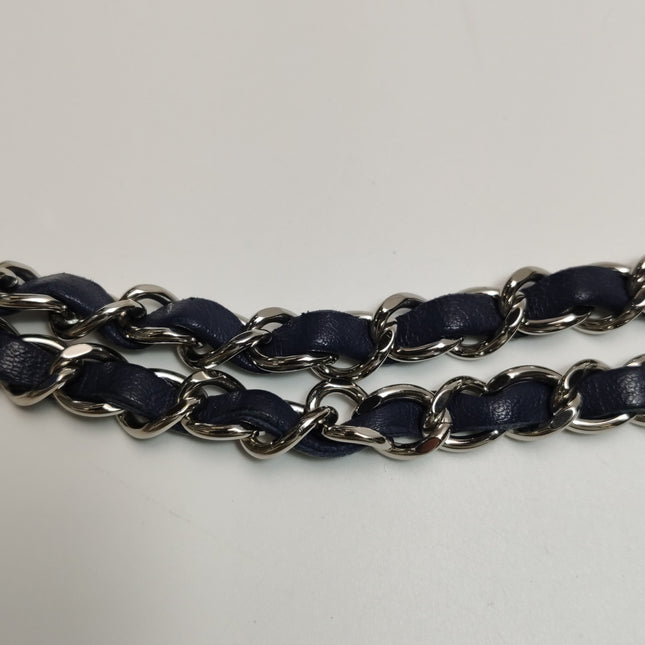 Chanel Classic Flap Mini 2020 Navy Lambskin Leather Silver Hardware